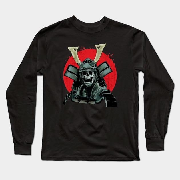 Skull Samurai 2 Long Sleeve T-Shirt by pilipsjanuariusDesign